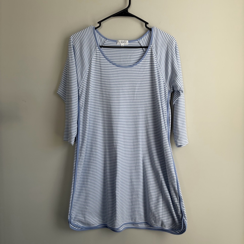 Lake Pima Long Sleeve 100% Pima Cotton Pajama Nightgown in Hydrangea